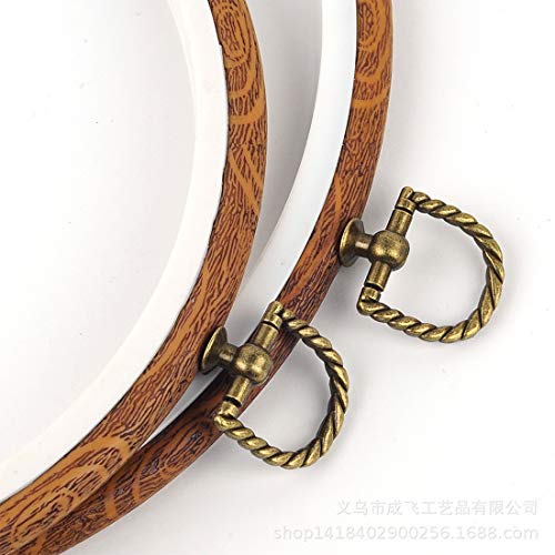 Embroidery Hoops Cross Stitch Hoop Ring Imitated Wood Circle Set Display Frame for Art Craft Handy Sewing and Hanging - Pack of 3 (5.5"+6.7"+8.6") - color: 3pcs Round