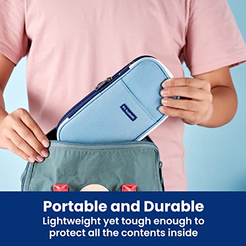 It's Academic Expanding Pencil Case, For Office & School Supplies, Travel Organizer Bag, Compact, High Capacity, Blue - color: Expanding Pencil Case, Light Blue, size: 1 Pack