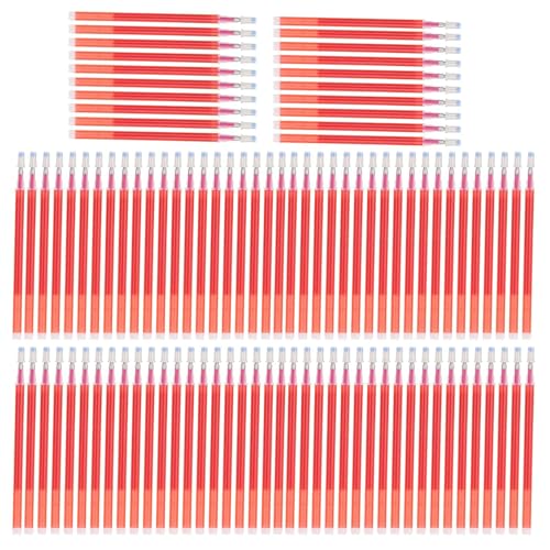 Pssopp Fabric Marker Pen Refills, Heat Erasable Smooth Writing Marking Supplies for Sewing Quilting Red Fabric 100 Pack