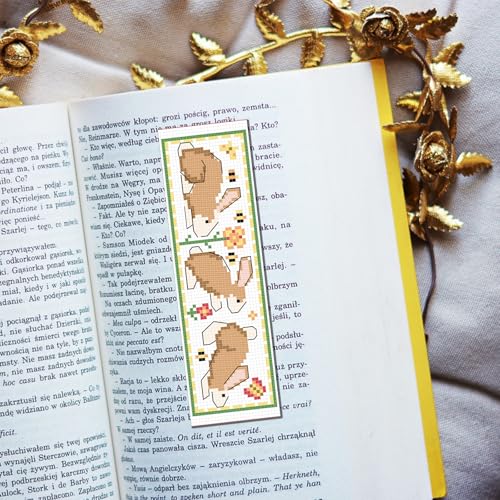 FREEBLOSS 6 Set Cross Stitch Bookmark Kits Farm Animal Stamped Cross Stitch Kit DIY Embroidery Bookmarks Kit for Beginners with Instructions 6x20cm/8x2.4inch - style: Farm Animals