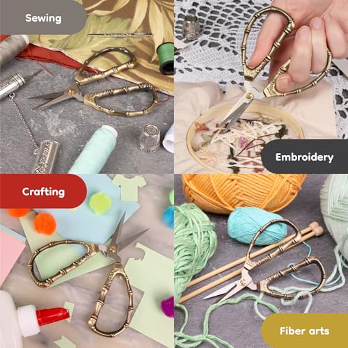 JubileeYarn Bamboo Stalk Embroidery Craft Scissors - Medium - 1 Pair - color: Medium