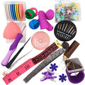 Hand Sewing Essential Kit | Featuring THIK-Grip Thimble [3 Sizes] | Including Needles (55) - Fabric Clips (4) - Pins (100) & More Supplies - color: THIK-Grip Thimbles - SET, size: Small - Medium - Large