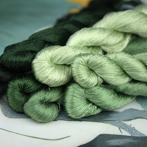 Natural 100% Silk Thread, Handmade Embroidery Thread Silk Floss 7 Colors 110m Each (19) - color: 19