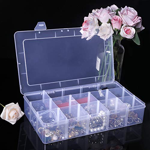 Gospire 15 Large Grids Clear Plastic Box Organizer with Removable Dividers - color: Clear-15 Grids
