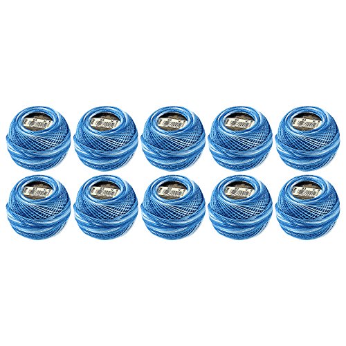 DMC Pearl Cotton Balls, Size 8, Variegated Cornflower Blue - color: Variegated Cornflower Blue, style: 8 Thread Count