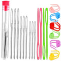 Orrdice 26 Pcs Sewing Knitting Kits, 9 Pcs Large-Eye Blunt Yarn Needles, 4 Pcs Plastic Weaving Needles,12 Pcs Colorful Knitting Crochet Locking Counter Stitch Needle, Suitable for Crochet Project - color: 26 PCS
