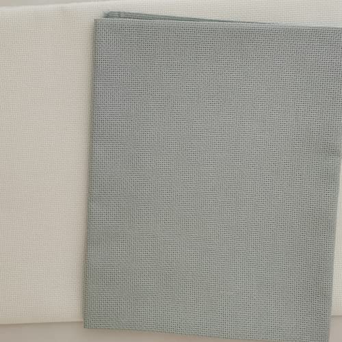 KCS 3 pc of 12" x 18" 16CT Counted Cross Stitch Cotton Aida Cloth Fabric (White+Cream+Sea Foam) - color: White+cream+sea Foam