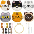 Morledoa Punch Needle Coasters Kit, Cat Punch Needle Kits Adults Beginner