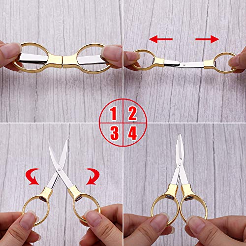 Tatuo 6 Pcs Folding Scissors Portable Mini Travel Pocket Scissors