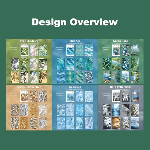 60 Pcs Nature Scenery PET Stickers for Scrapbook Journaling - color: Summer Vibes
