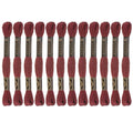 HARFINGTON 12 Skeins Embroidery Floss 8m Each Egyptian Long Fiber Cotton Cross Stitch Thread 26S/2x6 for Embroidery Projects Bracelet, Dark Red - color: Dark Red