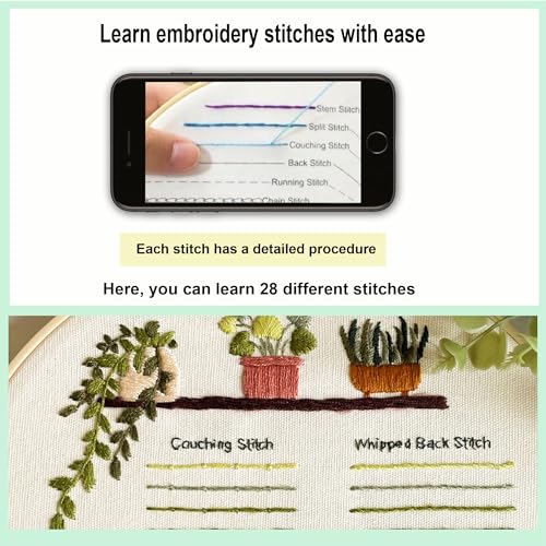 Myfilicity Embroidery Beginners Stitch Practice kit, 3 Embroidery Starter Kits, Learn 30 Different Stitching Techniques for Craft Enthusiasts to Hand-Stitch Fabric and Learn Embroidery Skills… - color: 30 Stitch Practice Kit