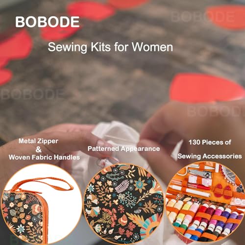 130 PCS Printing Travel Sewing Kit with Sewing Supplies Accessory - color: 130PCS-FH