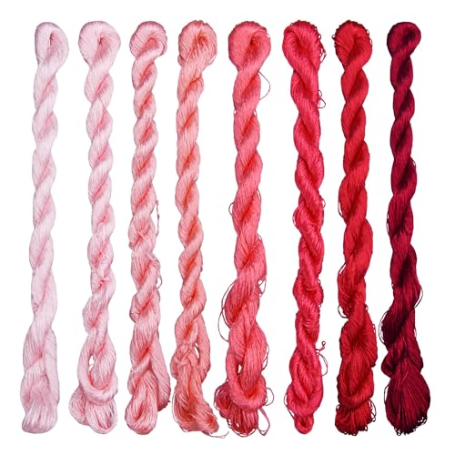 Natural Silk Thread, Handmade Embroidery Thread, 8 Colors, 110m Each, Mulberry Silk Floss for Hand Embroidery, Fine Detailed Needlework, Luxury Embroidery Threads Set（11） - color: 11