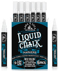 LANA & LUCA White Liquid Chalk Marker Pens - 6mm and 3mm, 3 of each - size: 6 Count (Pack of 1)