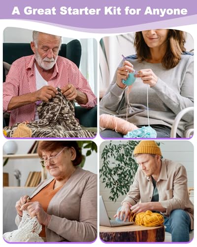 Aeelike Crochet Kit for Beginners Adults Kids, Complete Crochet Set, Purple - color: Purple