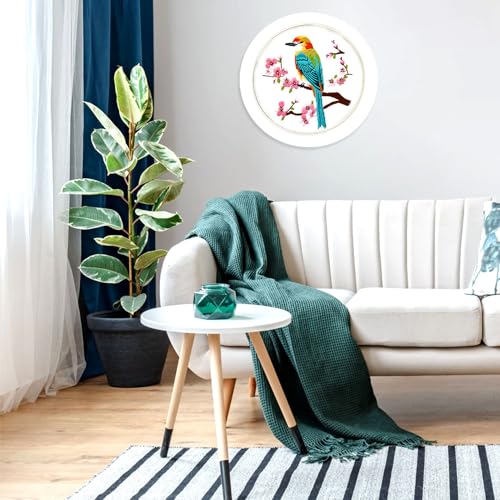 MAMUNU Embroidery Kit for Beginners Adults, Cross Stitch Kits, Stamped Cross Stitch Kits, Hummingbird and Flower Embroidery Kit with Printed Embroidery Cloth, Embroidery Hoop, Color Threads and Tools - color: Bird
