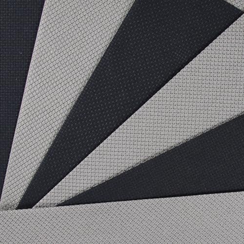 KCS 6 pc of 12" x 18"(30cmx45cm) 14CT Counted Cotton Aida Cloth Cross Stitch Fabric (Dark Grey+Black) - color: Dark Grey+black