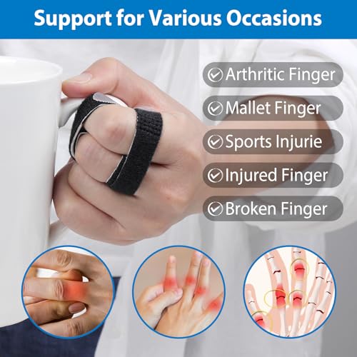 Finger Buddy Straps, 12PCS Finger Buddy Tape Straps Loops, Black - color: Black