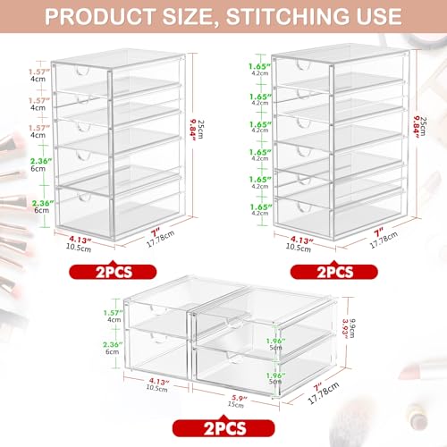 caktraie 30-Drawer Acrylic Storage & Makeup Organizer for Desk - size: 30 Drawers