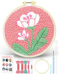 FIVEIZERO Yarn Punch Needle Craft Kit for Beginners,Flower Needle Punch Kit - color: Flower