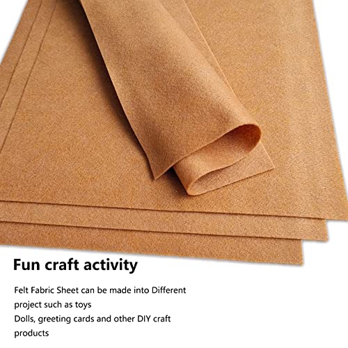 Jtnohx Soft Brown Felt Sheets Flexible Felt Fabric for Crafts 12" 20Pcs - color: Brown