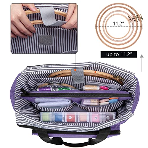 LUXJA Embroidery Project Carrying Bag, Purple - color: Purple