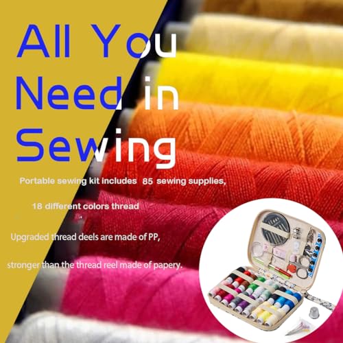 Daisy Sewing Kit Printing Sewing Kit,Professional Sewing Supplies for Adults, Zipper Sewing Needles Set, 87 PCS Travel Sewing Accessory for Emergency, Home - color: 87PCS-Daisy