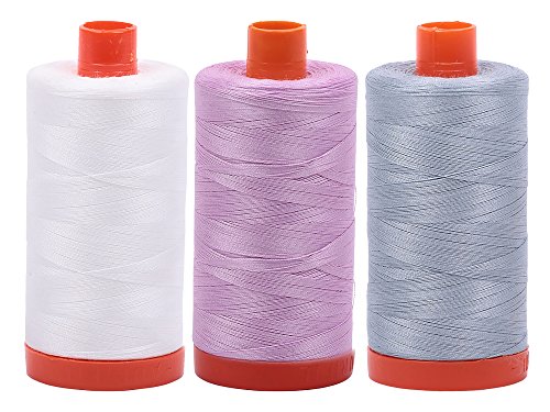 Bundle of Aurifil 50wt Egyptian Cotton Thread, Large 1422 Yard Spools, with and Without Aurifil Empty Thread Case 12 Spool Capacity (3 Spool Bundles, 2021 2515 2612) - color: 2021 2515 2612