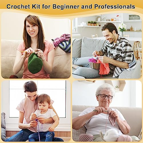 Aeelike Crochet Kit for Beginners Adults, Complete Crochet Set, Black - color: Black