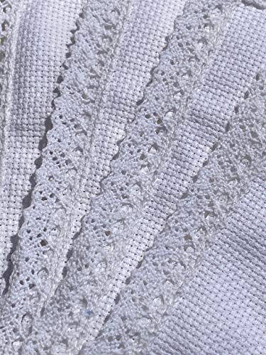 20 Pieces of Book Marker Cross Stitch，net 30x105 aida 100% Cotton 14ct aida with Cotton lace Edge,DIY Blank Book Marker,lace Cross Stitch Book Markers