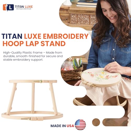 Morgan Embroidery Hoop Lap Stand | 7"/10"/14" No-Slip Portable Embroidery Hoop Holder | Lightweight Circle Design for Sewing Crafters Punch Needle Cross Stitch, Needlepoint, Arts & Craft | Made in USA - size: 7-10-14 inches
