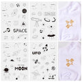 Beadthoven 69pcs Water Soluble Embroidery Stabilizers, Stick and Stitch Embroidery Paper with Pre-Printed Space Rocket Planet Constellation Patterns Wash Away Adhesive Stabilizers for Hand Sewing - color: Space