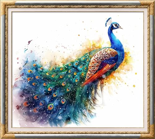 Leczany Cross Stitch Patterns Stamped Kit for Beginners | Embroidery Supplies DIY Craft Kit Needlepoint for Adults Starter | 11CT, 3 Strands | Beautiful Peacock 18.5x15.8 inches - color: 11CT Stamped kits, Beautiful Peacock 18.5x15.8 inches