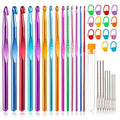 Vodiye 14 Sizes Crochet Hooks Set, 2.0-10.0mm, Metal Crochet Needles - size: 14 Size(2.0-10.0mm)