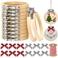 Beeveer 25Pcs Embroidery Hoops Christmas Craft, Red，White,Black,, 3 Inch - color: Red,White,Black, size: 3 Inch
