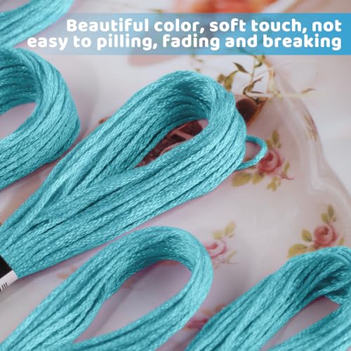14 Skeins Sky-Blue Embroidery Floss, Cotton Embroidery Thread - color: Sky-Blue
