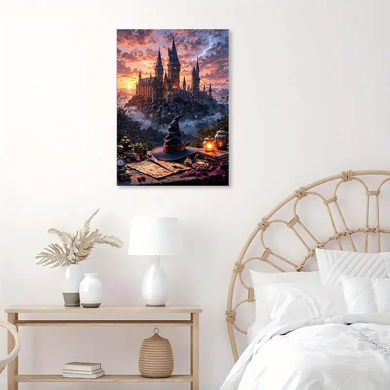 Castle Stamped Cross Stitch Kits for Adults - Embroidery Kits for Beginners Adults,11 CT Patterns Dimensions Counted Cross Stitch Kits for Adults Arts Craft 12x16 inch - color: Cross stitch-35