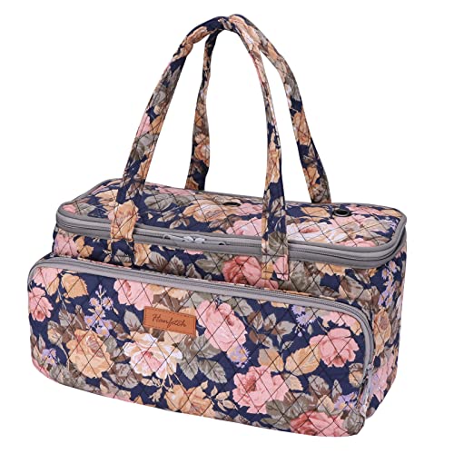 Yarn Bag-Large Size-Yarn Storage Organizer with Grommets-Portable Crochet Bag for Yarn Skeins-Crochet Hooks-Knitting Needles -Other Accessories (Peony) - color: Peony