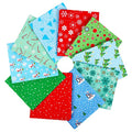 Craftido -25 Options- 100% Cotton Quilting Fabric Bundles 10pcs Fat Quarters 18”x21”-Medium Weight 5.2 oz- Soft Cotton for Quilting, Sewing Project, Patchwork, DIY Crafts - Christmas - color: Christmas