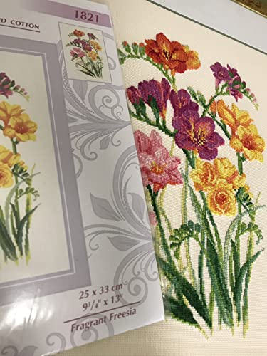 RIOLIS 1821 Fragrant Freesia Counted Cross Stitch Kit 9.75 x 13 in