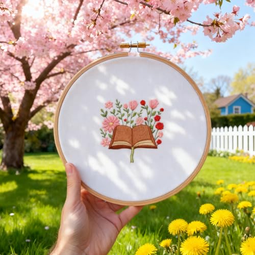 ORIGACH 4 Sheets Book Water Soluble Embroidery Patterns Stabilizers - color: Book & Stationery