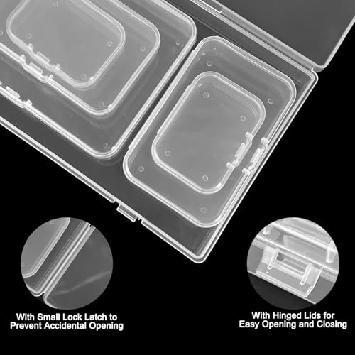 24 Pack Clear Plastic Storage Boxes with Hinged Lids - color: 24 Pcs Storage Box