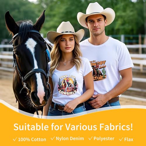 20 Sheets Western Cowboy Iron on Transfers for T-Shirts - style: Western Cowboy