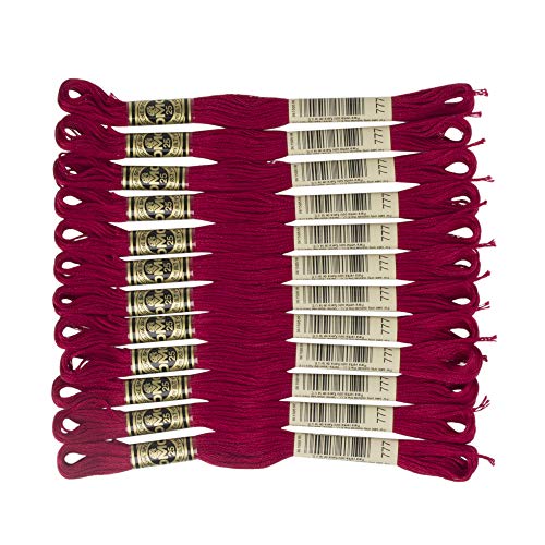 DMC 6-Strand Embroidery Cotton Floss, Very Dark Raspberry - style: #777 Red