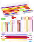 FIVEIZERO 40PCS Plastic Needles, Yarn Needle, 4 Sizes Plastic Sewing Needle