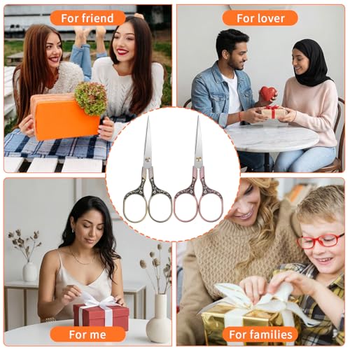 LXUEJIE 2 Pcs Embroidery Scissors, Small Sharp Scissors with Cover