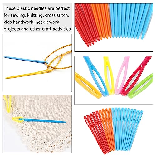100 Pcs Plastic Needles for Yarn, 2.7inch Large Eye Plastic Sewing Needles - size: 100 PCS