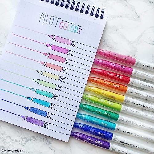 PILOT Pen FriXion Colors Erasable Marker Pens, Assorted Color Inks, 12-Pack - size: 12 Count (Pack of 1)