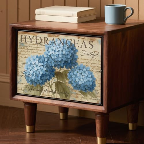 Peacoblue Hydrangea Pattern Rub On Transfers for Furniture Craft 6"x12" - style: Hydrangea Pattern